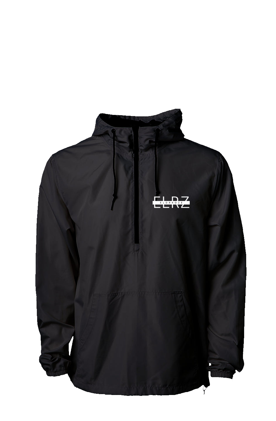 Black Lightweight Pullover Windbreaker