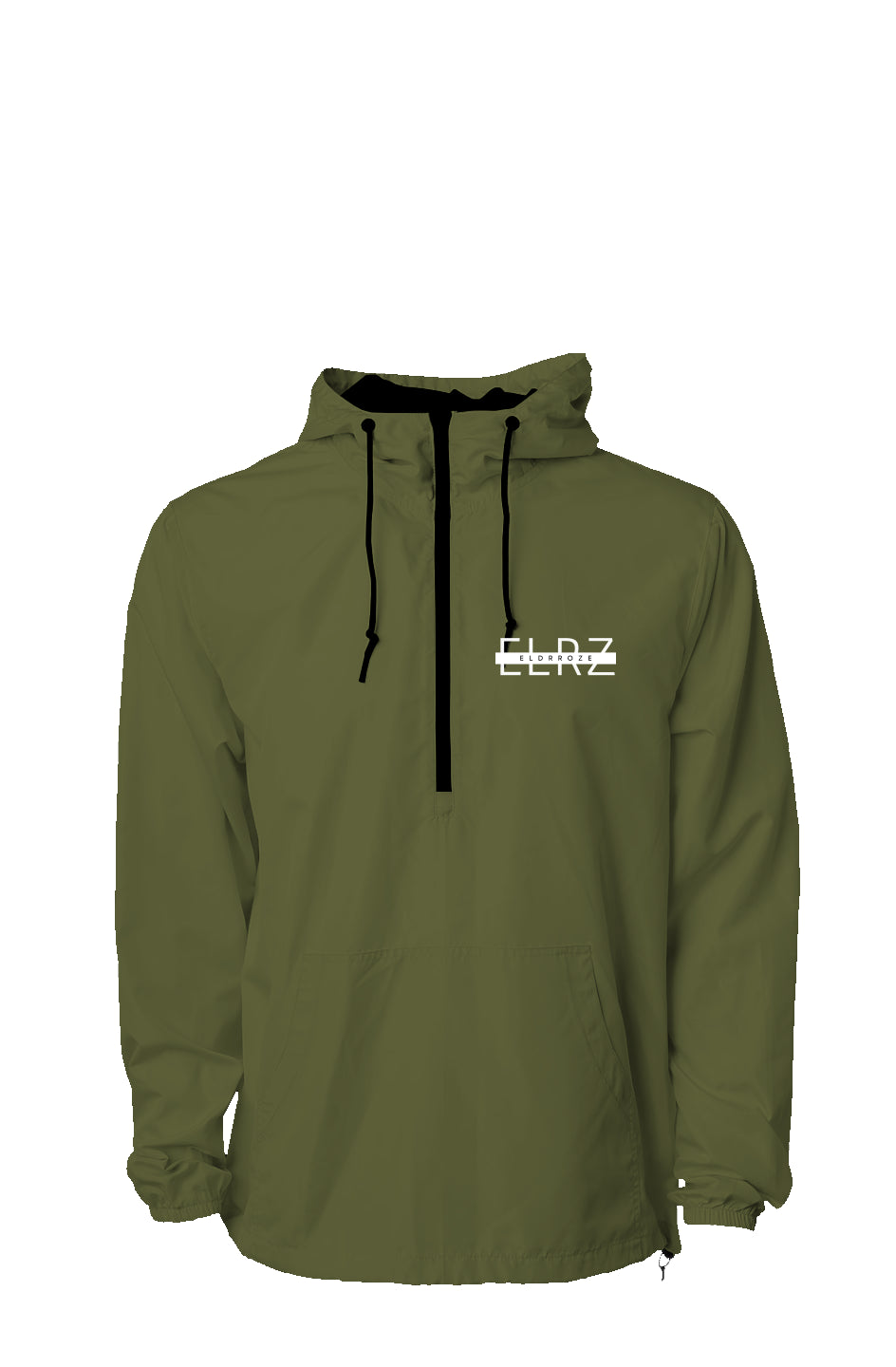 Army Green Lightweight Pullover Windbreaker