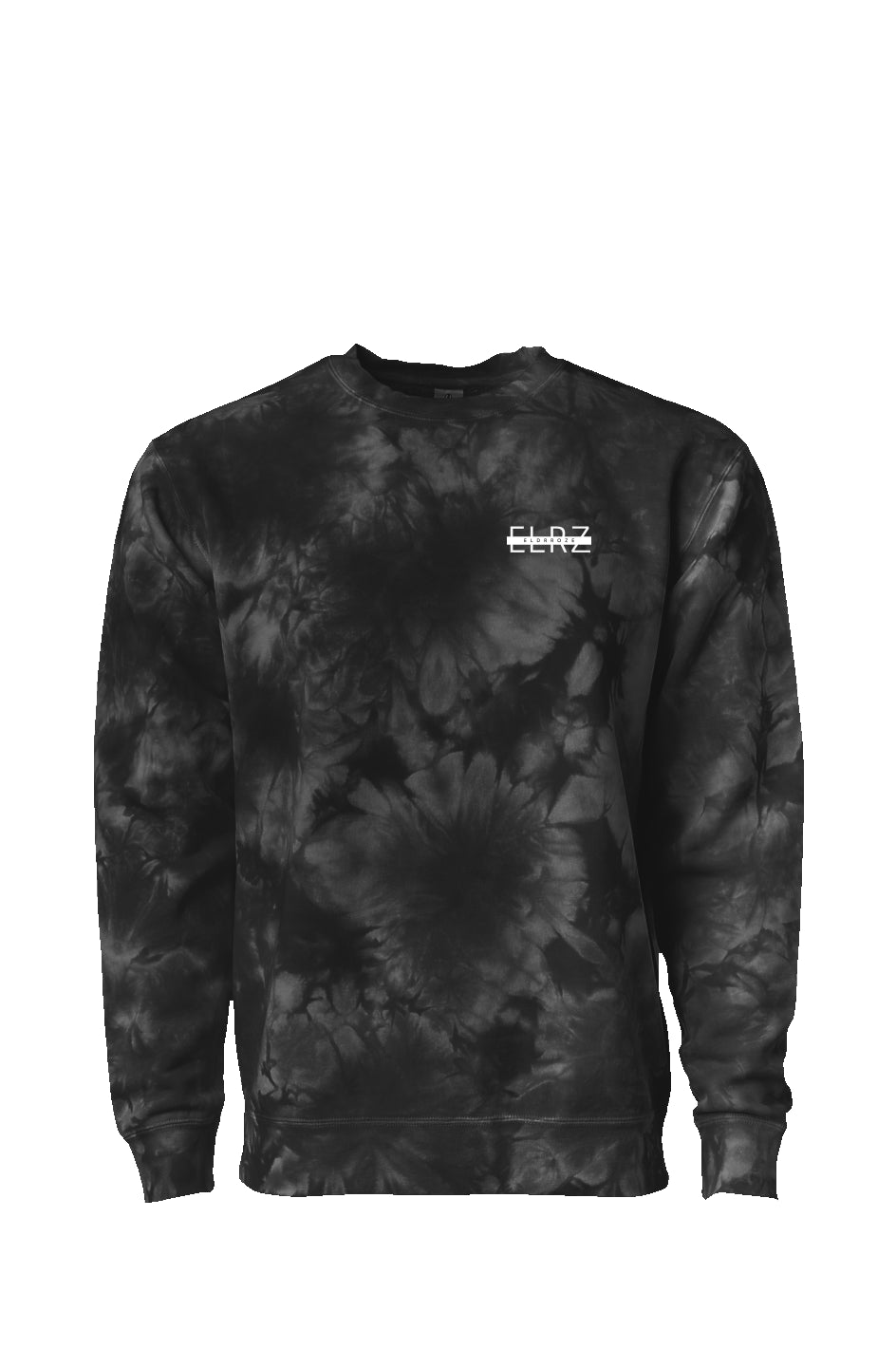 ELDRROZE Black Crystal Tie Dye Crewneck