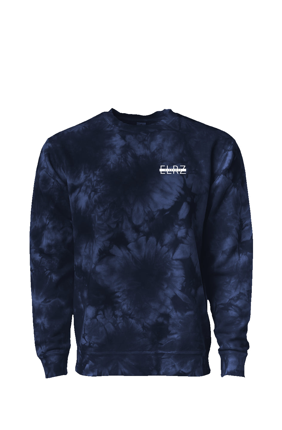 ELDRROZE Navy Crystal Tie Dye Crewneck