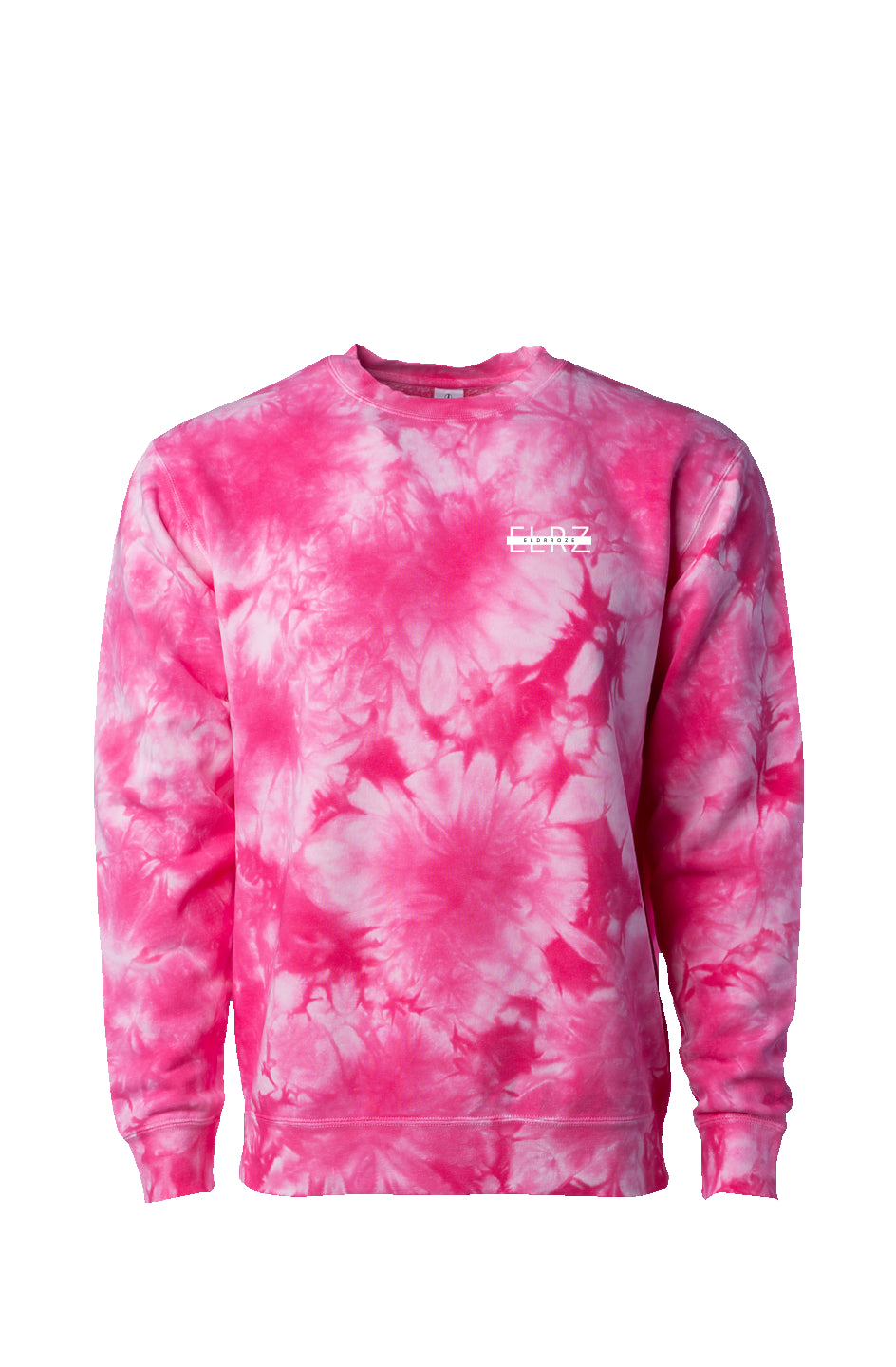 ELDRROZE Pink Crystal Tie Dye Crewneck